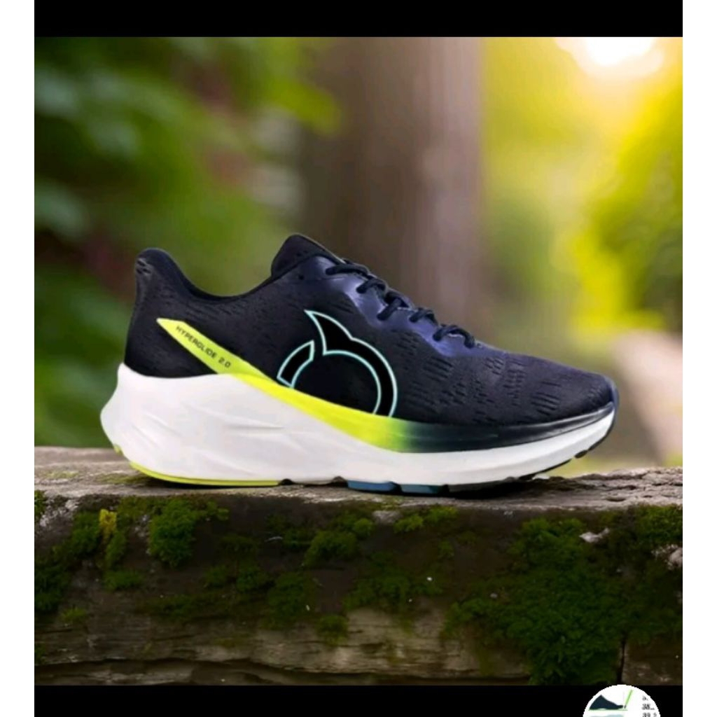 ORTUSEIGHT Sepatu Running Hyperglide 2.0 black hijau Wave SE Original / Sepatu Lari / Sepatu Running