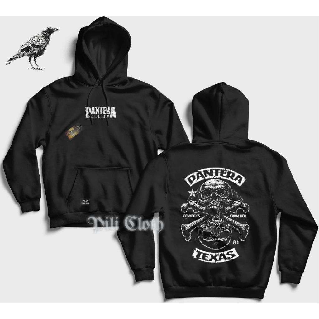 Hoodie Pria Premium Original 100% Jumbo Sweater Musik Band PANTERA Hitam Unisex Cowok Cewek Terbaru
