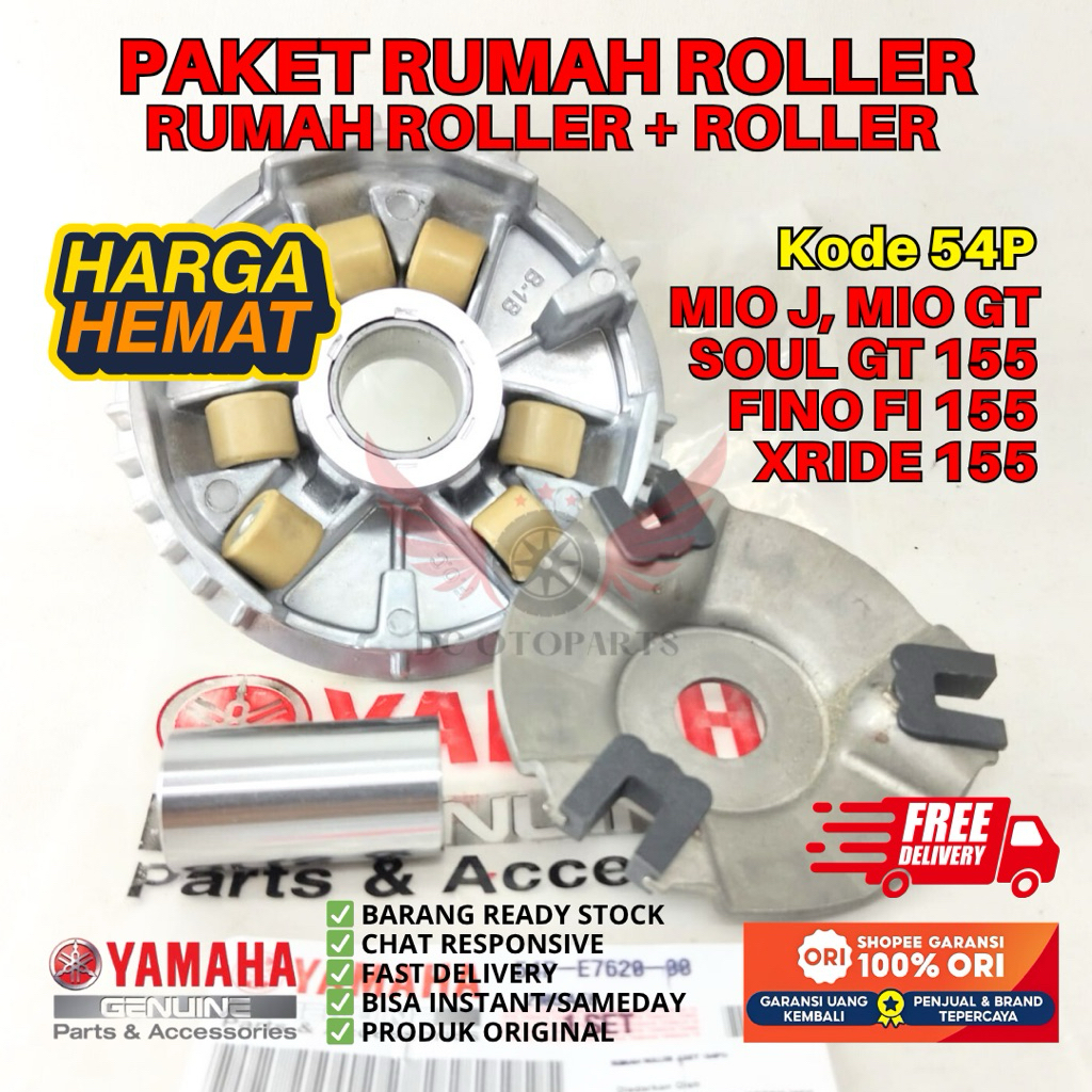 54P RUMAH ROLLER + ROLLER MIO J ORIGINAL YAMAHA GENUINE PARTS, PAKET RUMAH ROLLER ORIGINAL MIO GT, R