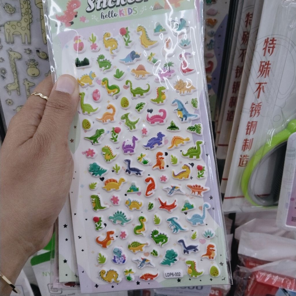 

[COD] Stiker Timbul Mini Motif Dinosaurus / Kapal / Mobil