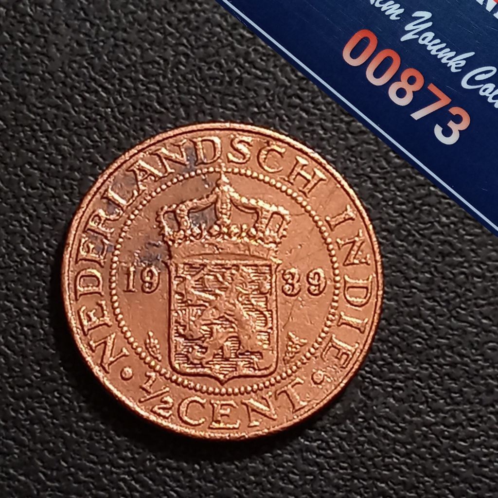 UKI0039Coin 1/2 Cent (Benggol Kecil) Nederlandsch Indie Thn 1939 Detail Sesuai Difoto