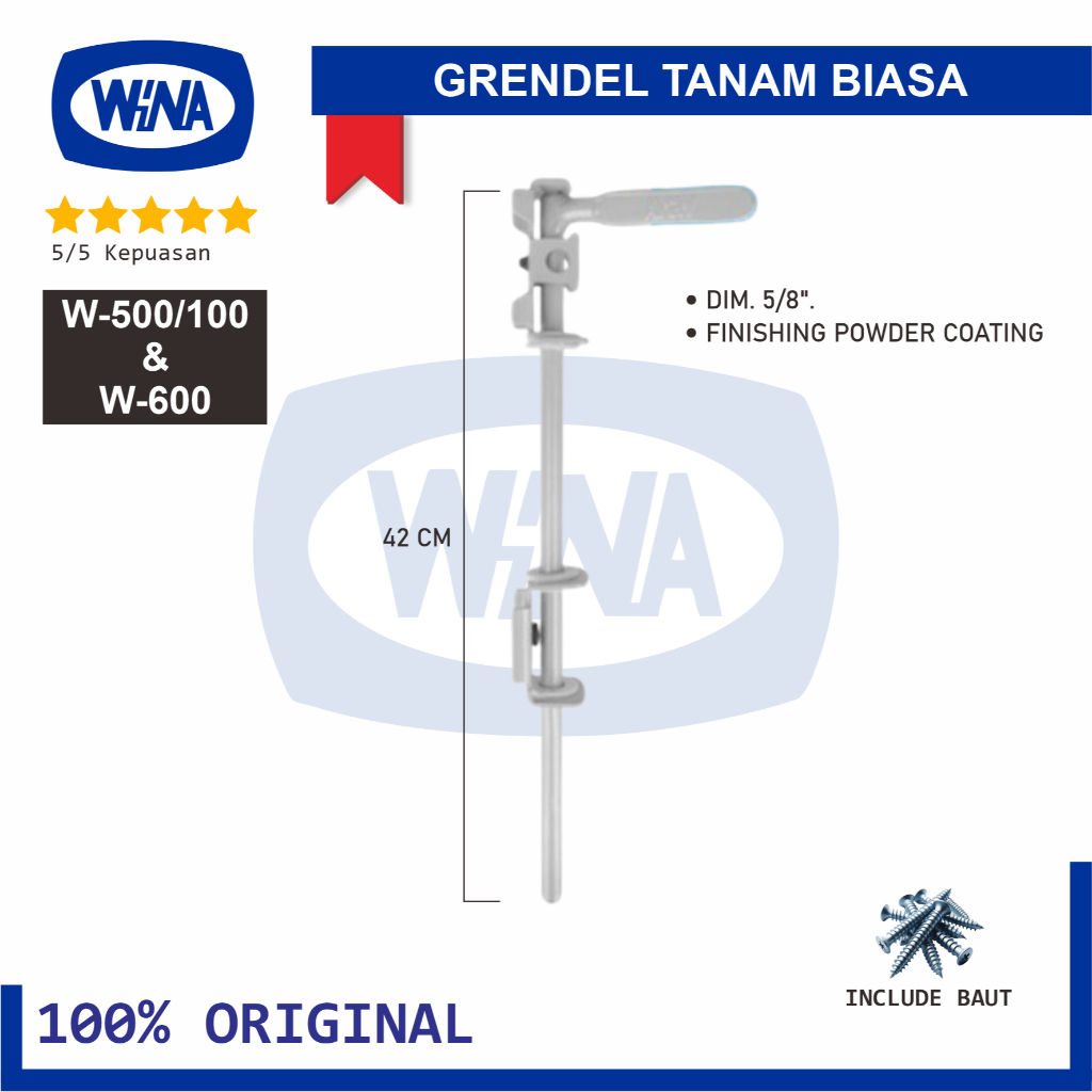 Grendel Tanam Tanpa Roda Wina W5100/W600 Slot Bawah Pintu Lipat - 100% Original