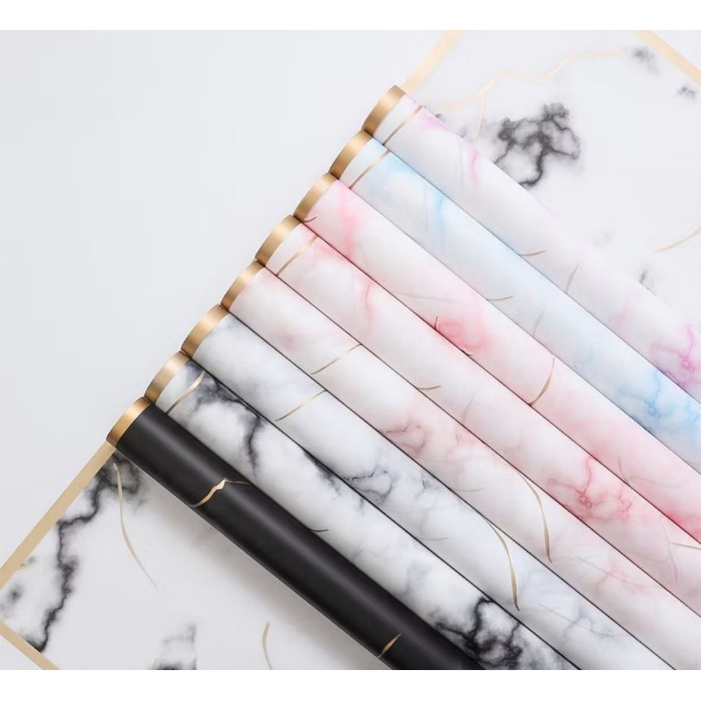 

Kertas Buket Bunga Gold Line Marble Flower Wrapping Cellophane Cellophane Pontianak Kertas Buket Pontianak