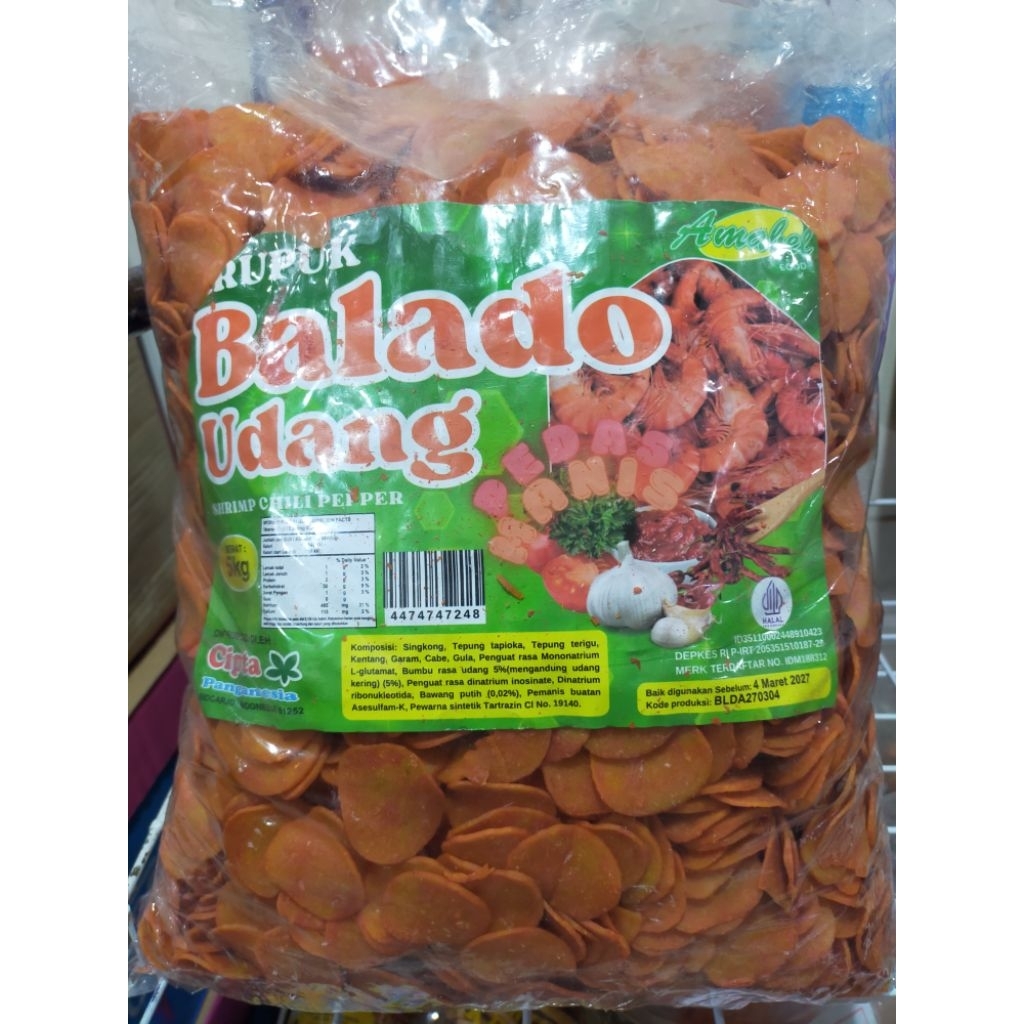 

Kerupuk balado udang mentah 250g 500gr 1kg