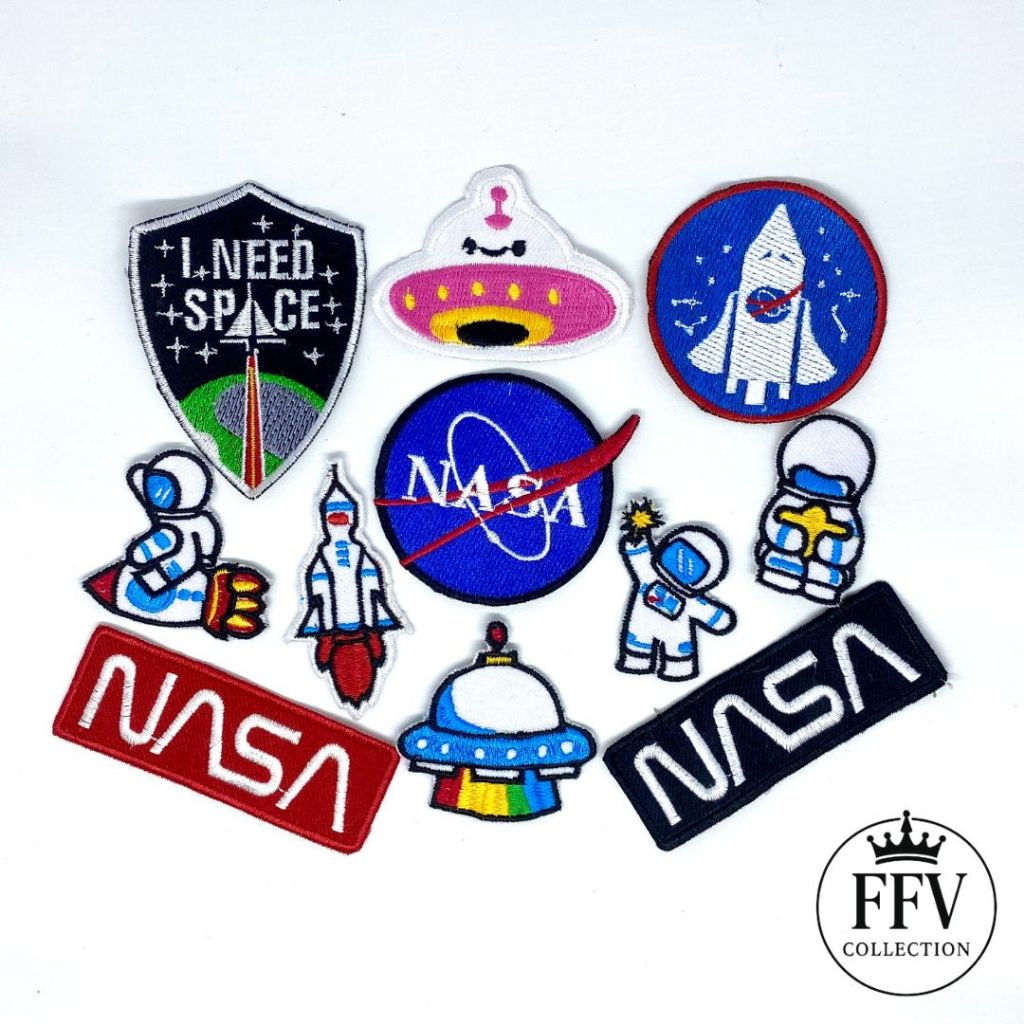 FFV Patch Bordir Jahit Emblem Nasa, Astronot Karakter Lucu Aksesoris Emblem Bordir Tas ,Jaket