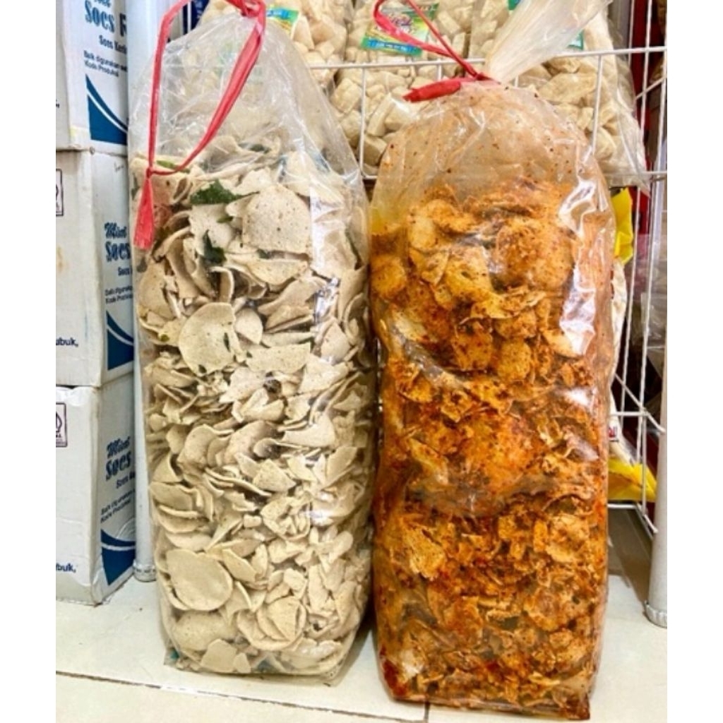 

Basreng Pipih Pedas Cikruh & Ori Daun Jeruk Homemade 250g / 500g / 1kg | Murah Renyah