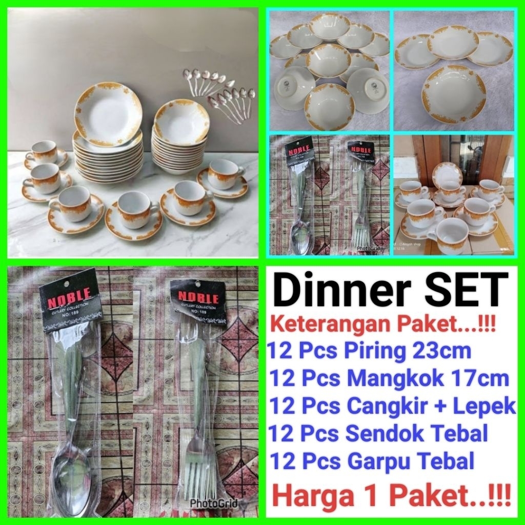 piring makan keramik mangkok soto keramik cangkir sendok dan garpu DINNER SET
