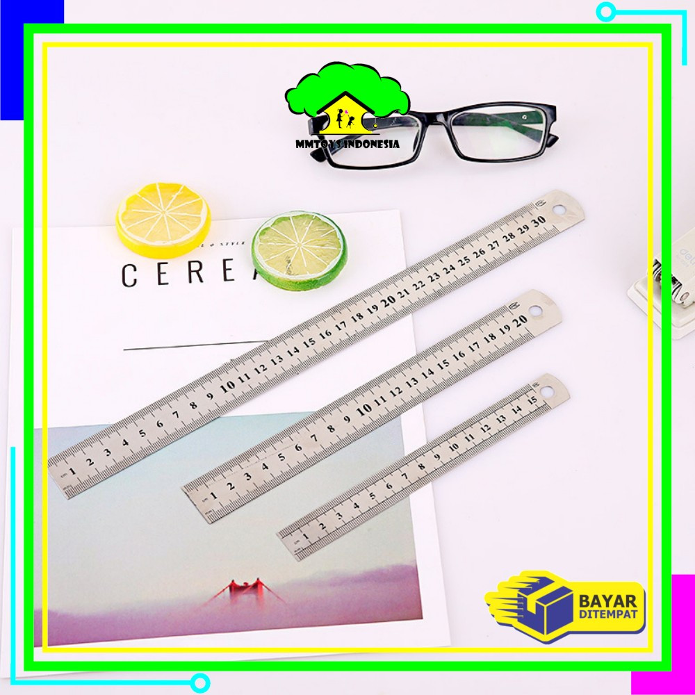 

EC MI-A107 Penggaris Besi 30CM Stainless Steel Ruler / Penggaris Serbaguna Perlengkapan Sekolah / Mistar Besi Alat Ukur Multifungsi