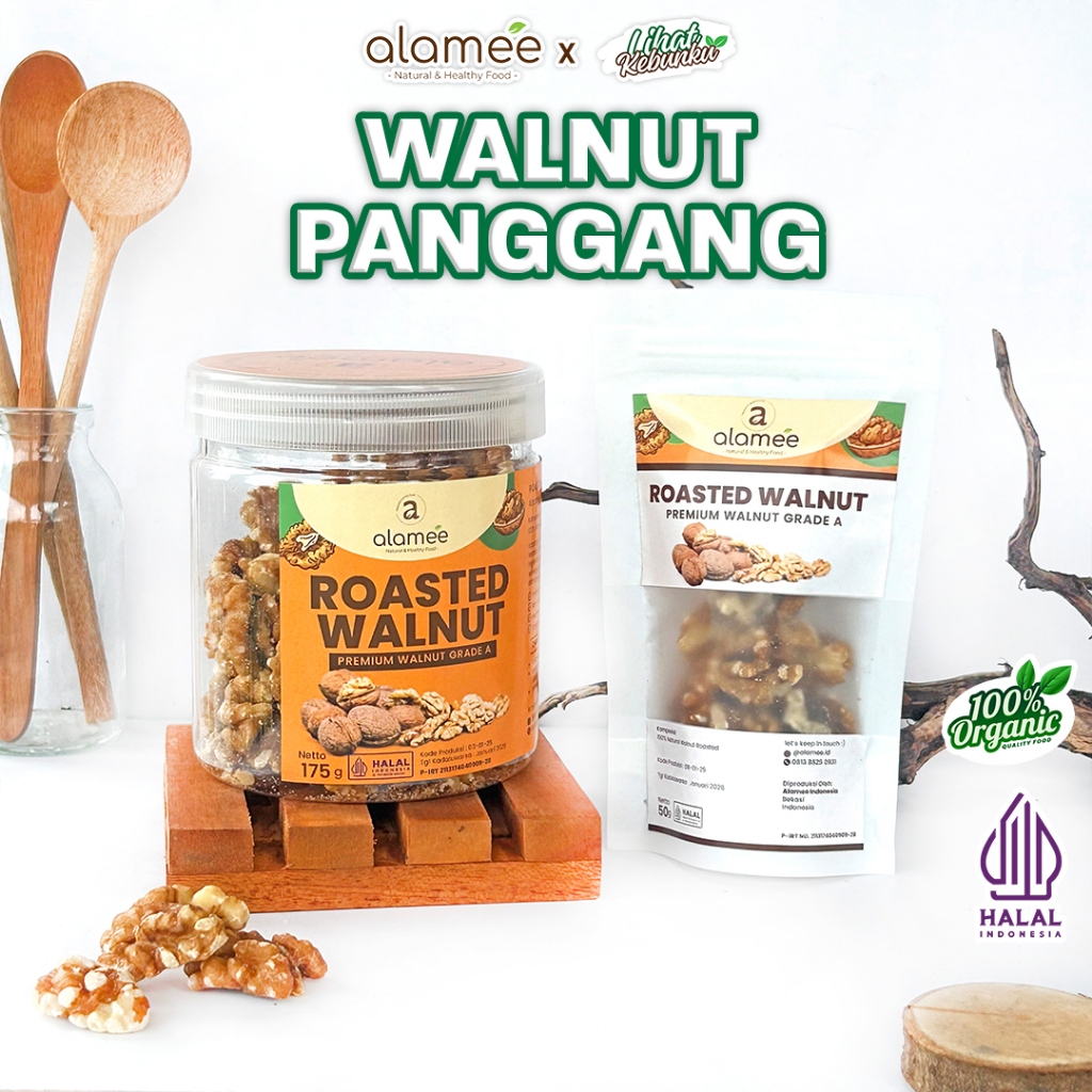 

ALAMEE Walnut Roasted Kacang Panggang Premium Renyah Organik Grade A LIHAT KEBUNKU