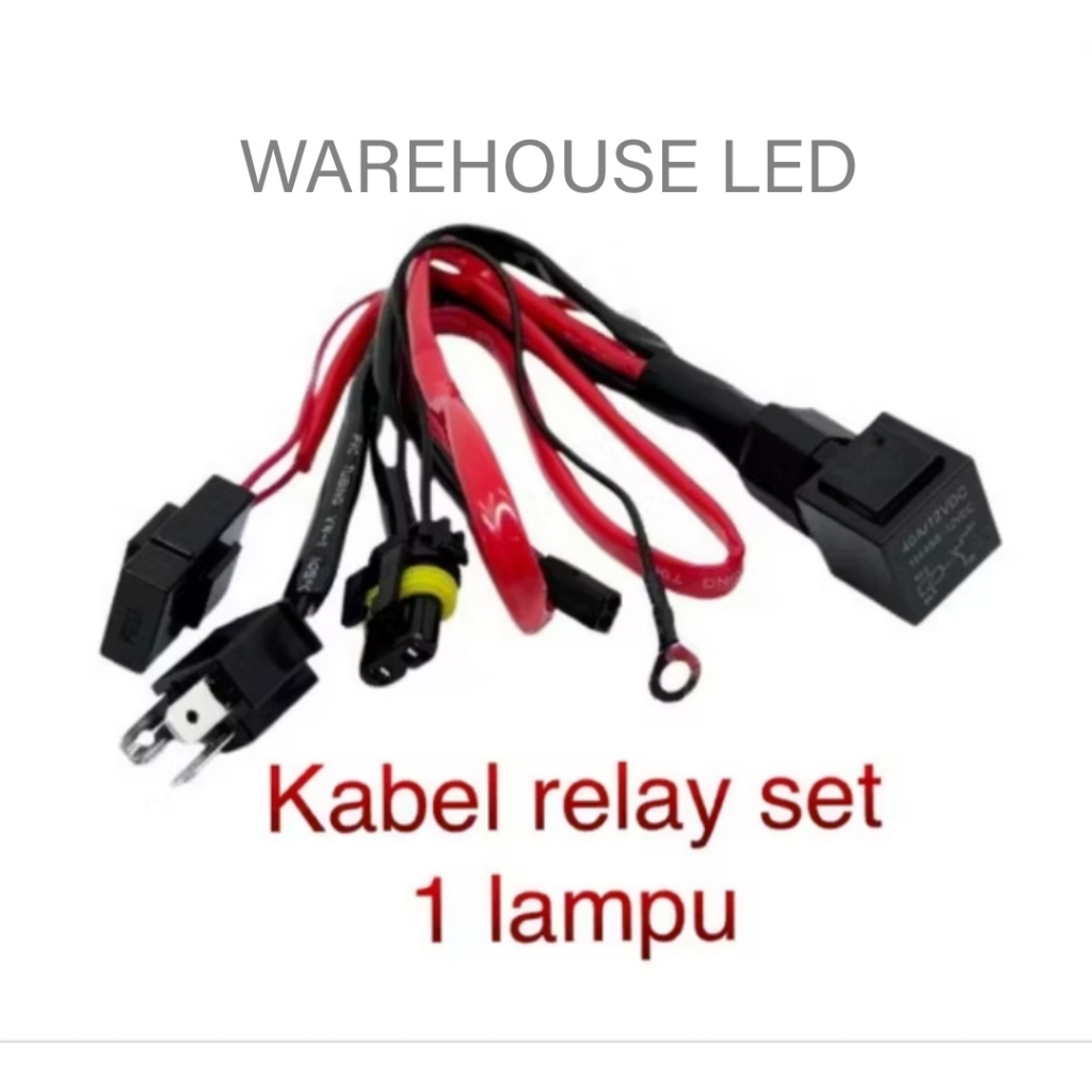 KABEL RELAY SET LAMPU MOTOR LED & HID H4 HI LOW / BILED PROJECTOR