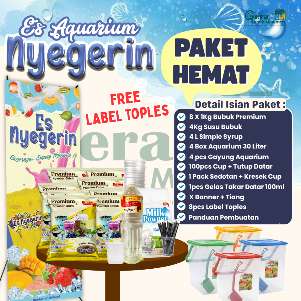 

PAKET USAHA ES AQUARIUM - PAKET HEMAT