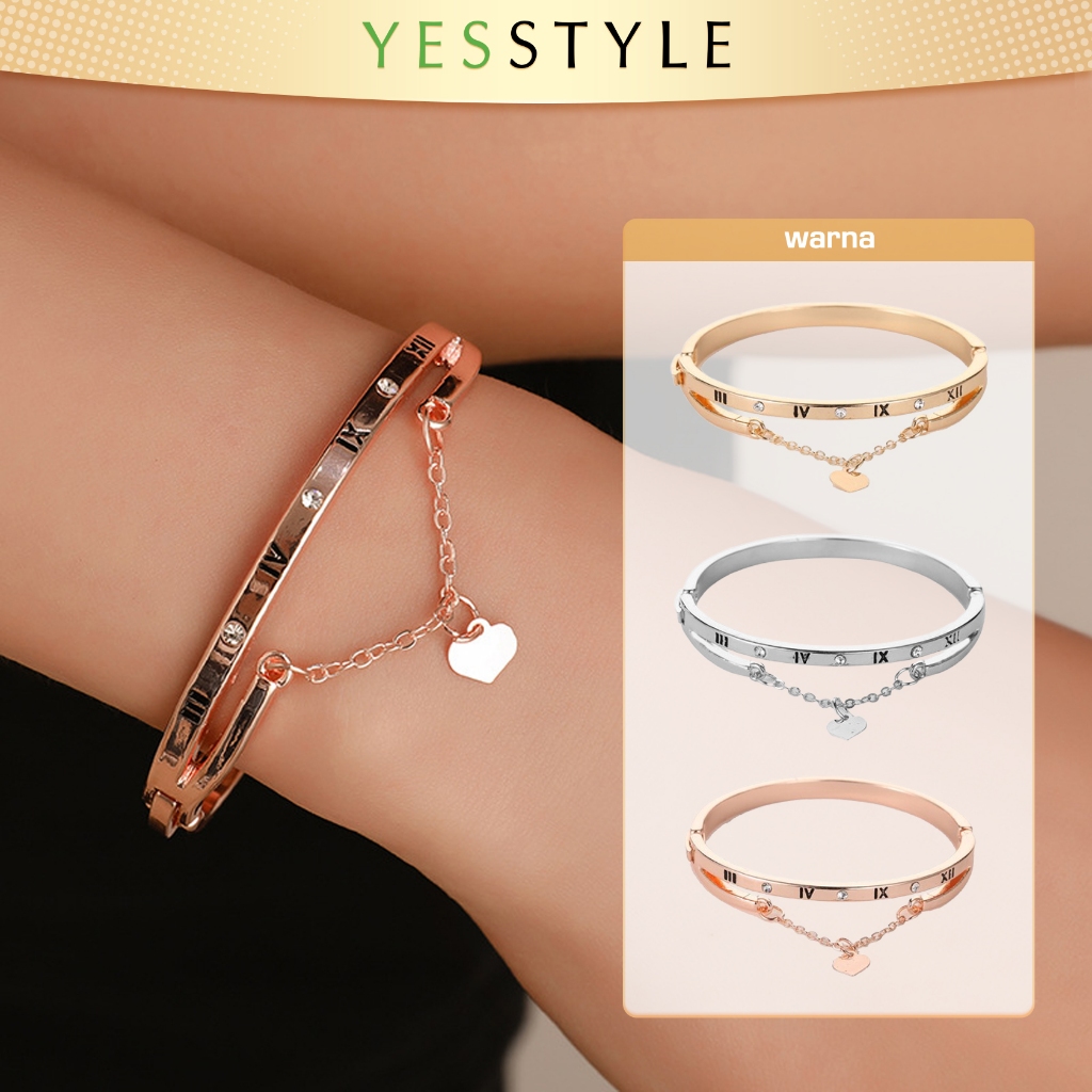 Yesstyle Gelang Tangan Bangle Simple Mewah Gelang Wanita Stainless Steel