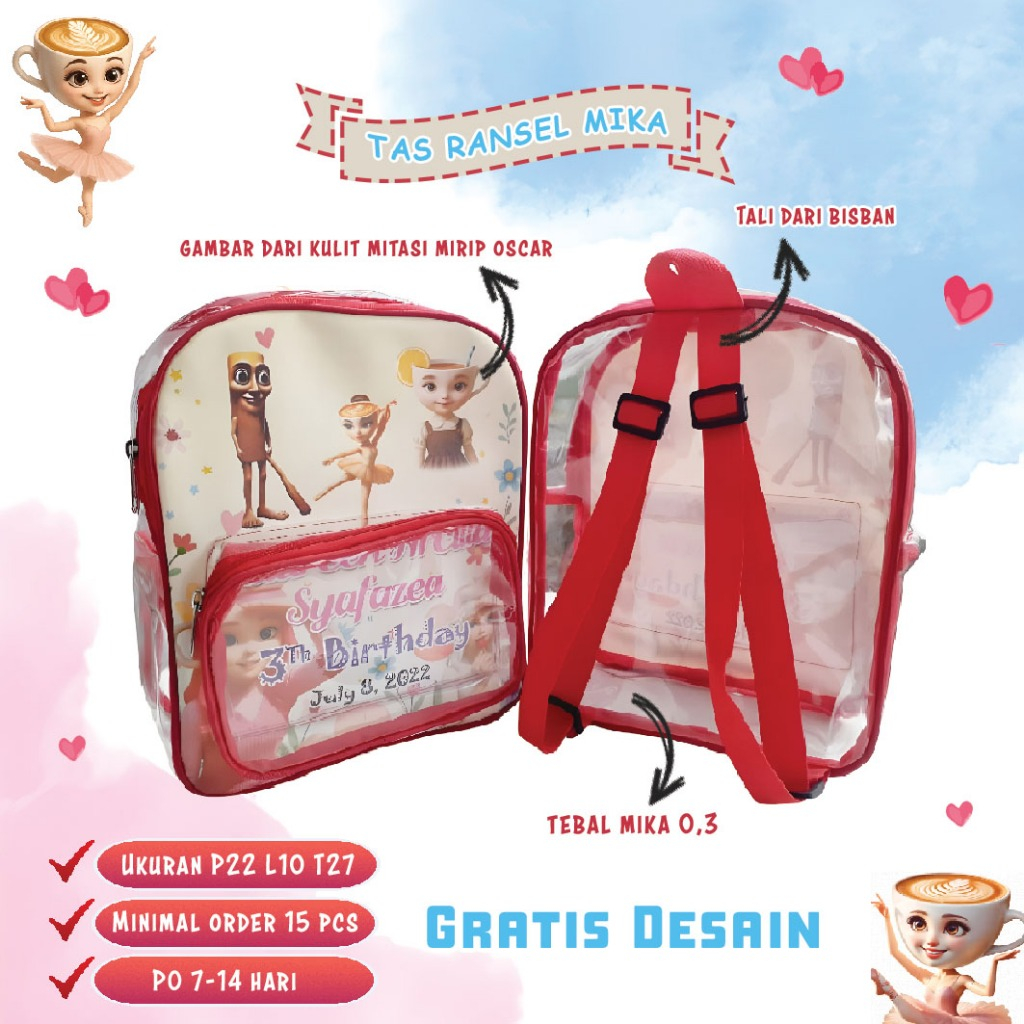 Souvenir hampers ulang Tahun Tas Ransel Mika Custom