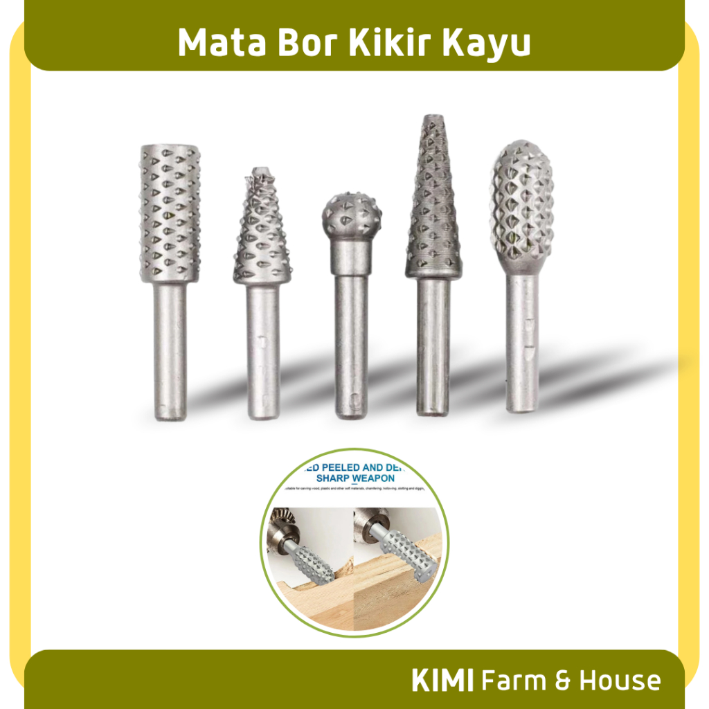 New Produck Mata Bor Kikir Kayu Mata Kerok Kayu 5 Pcs Wood Bits Steel Untuk Lubang Kayu Praktis