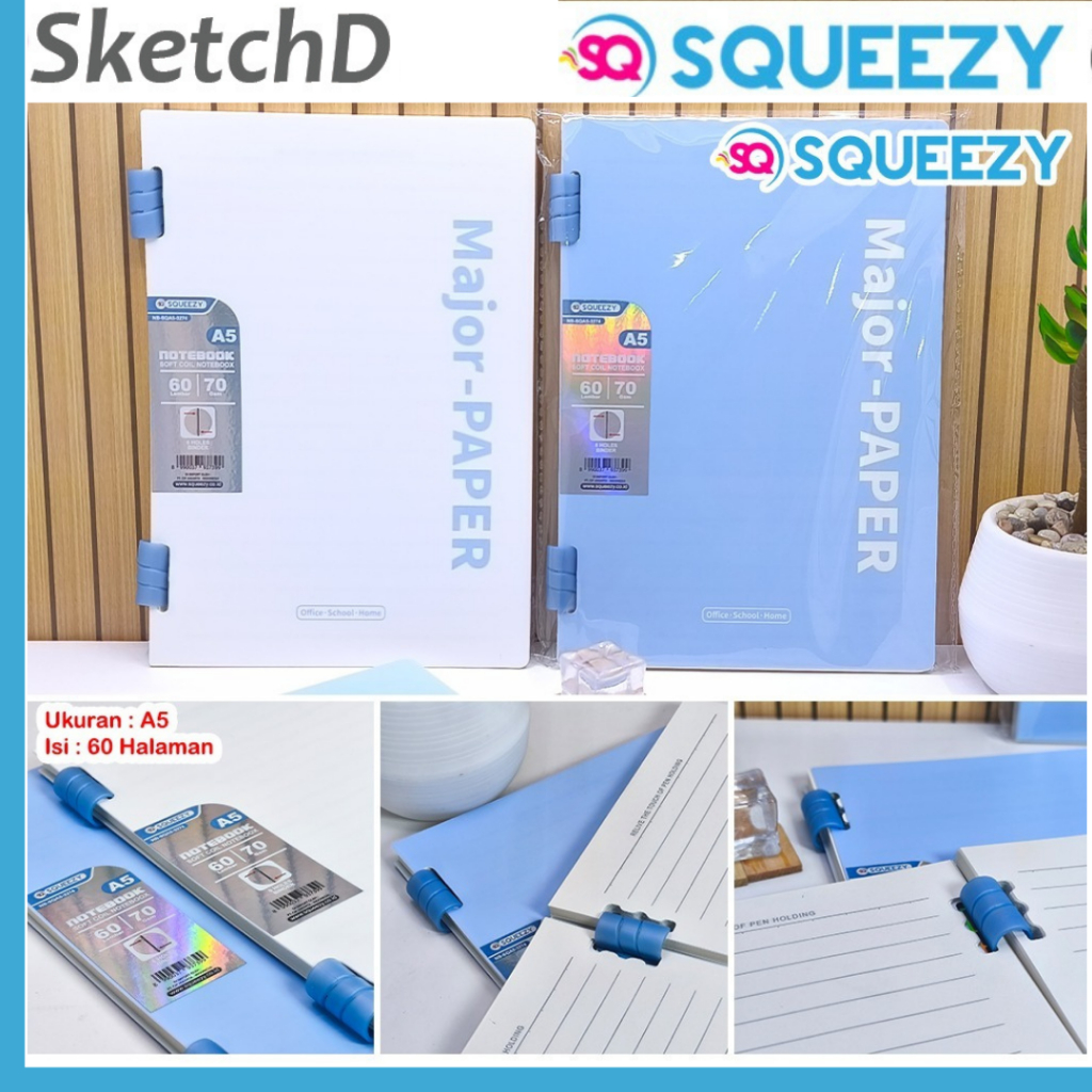 

Buku tulis Catatan Squeezy 3274 soft coil Notebook A5 60 lembar 70 gsm