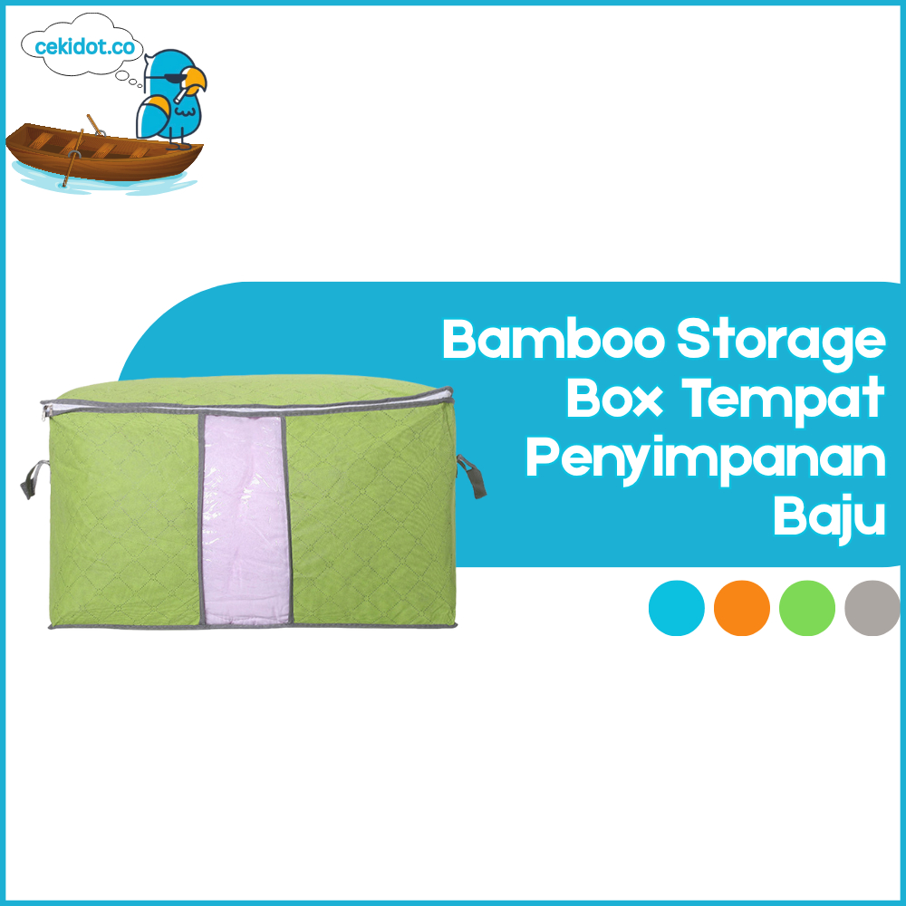 Cekidot HL0037 Bamboo Storage Box Tempat Penyimpanan Baju Organizer Model Tidur Y1031