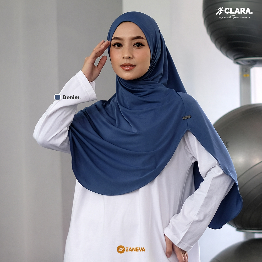 Zaneva Sport – Clara Hijab Instan | Bergo Sport | Jersey Premium | Hijab Sport