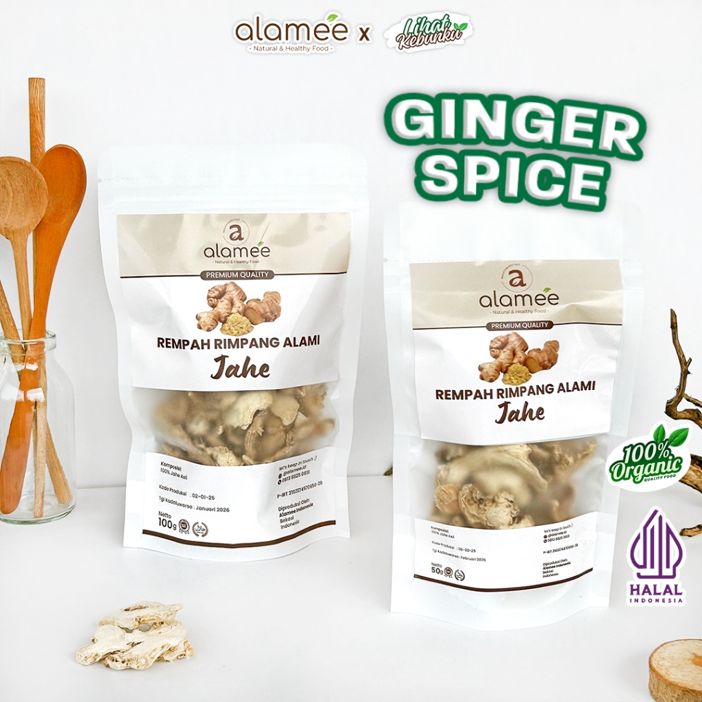 

ALAMEE Jahe Kering Iris Dried Ginger Rempah Rimpang Organik Alami Bumbu Dapur Masakan 50gr 100 gr LIHAT KEBUNKU