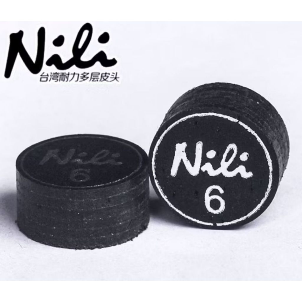 Nili Cue Tip Master Tip Billiard Nili Black - 14 mm Medium Laminated - cue tip hitam biliard