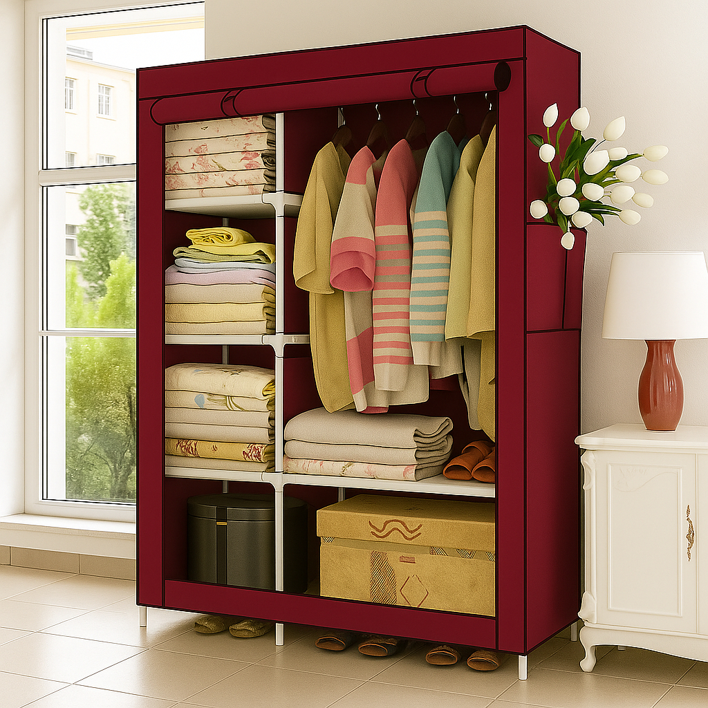 Lemari Pakaian - Lemari Kain Portable - Lemari Pakaian Resleting - Lemari Baju Multfifungsi