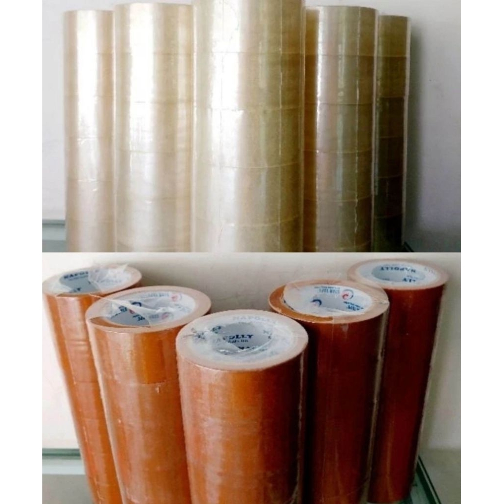 

LAKBAN TEBAL 1 ROLL isi 6pcs 0,048mX90 yardX45 coklat dan putih