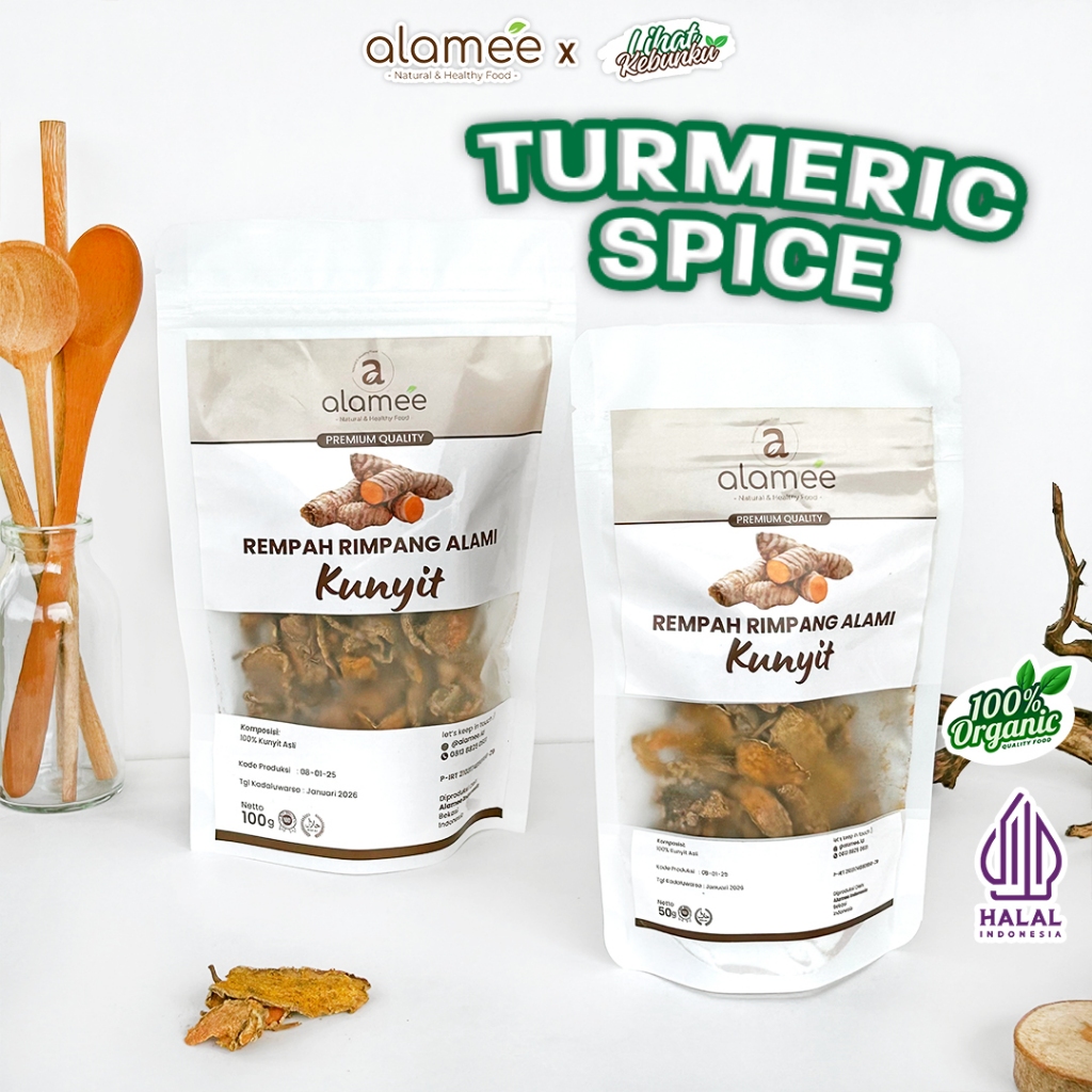 

ALAMEE Kunyit Kering Dried Turmeric Iris Rempah Rimpang Organik Alami Kunir Bumbu Rempah Dapur LIHAT KEBUNKU