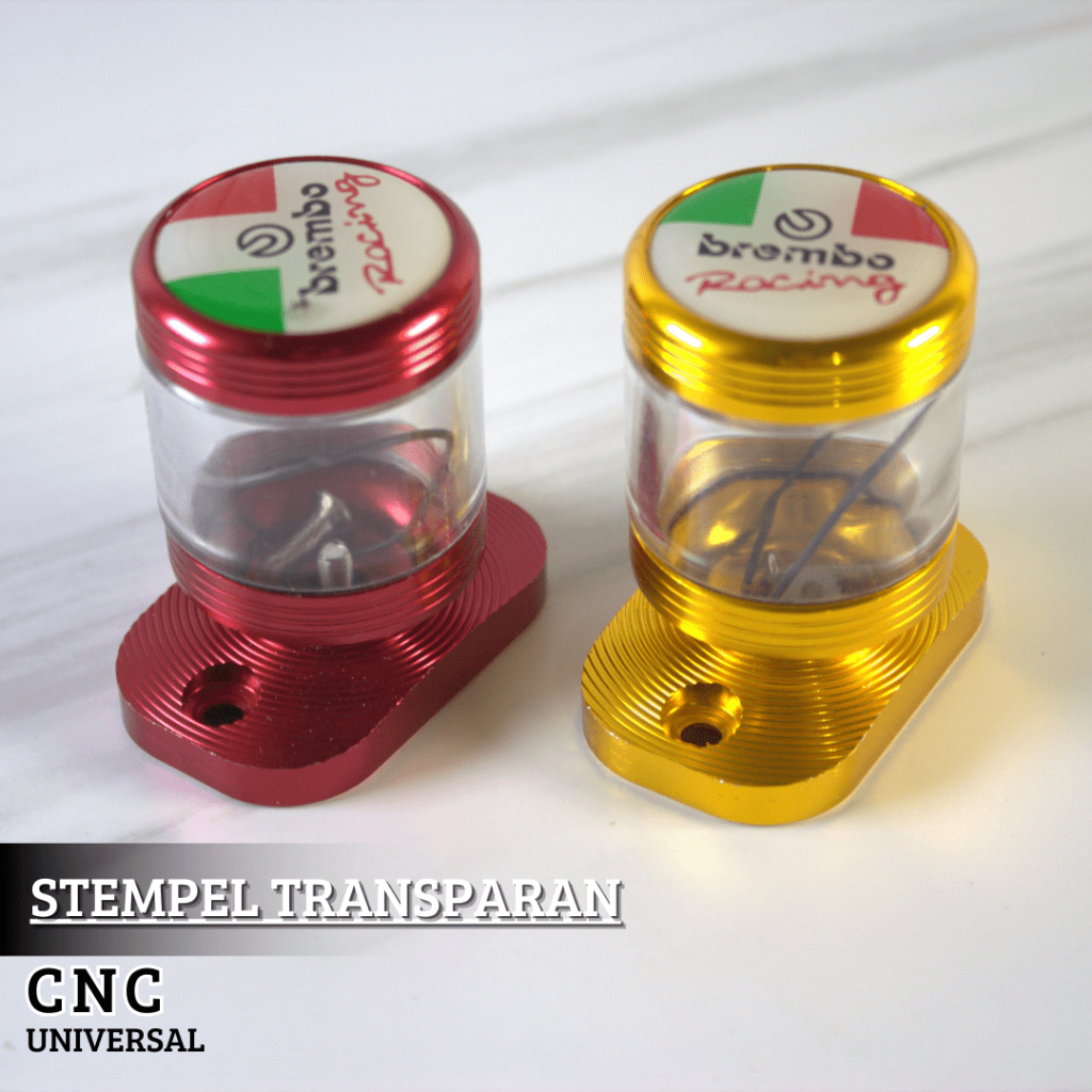 Tabung Minyak Rem Variasi Transparant CNC Stempel Tabung Minyak Rem Kecil Universal Motor Beat Stylo