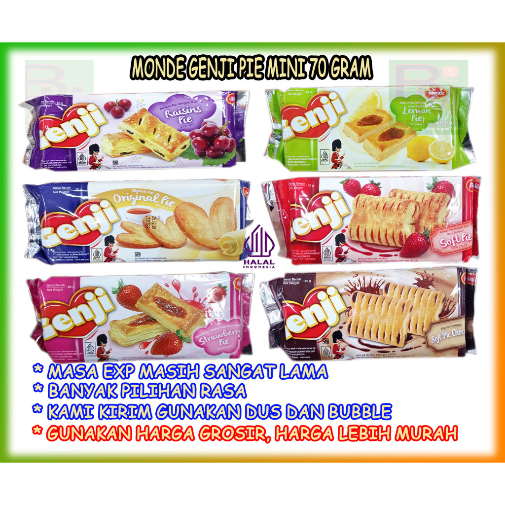 

Biskuit Monde Genji Pie Mini Kemasan 70 Gram Ready Berbagai Rasa