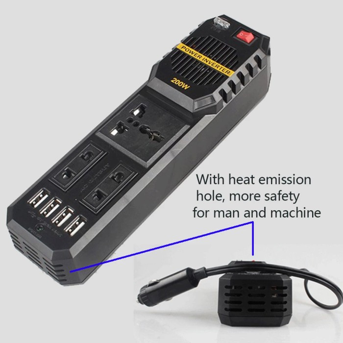 Adaptor Konektor Conventer Listrik Dc 12V To Ac 220V Car Power Inverter Mobil High Quality
