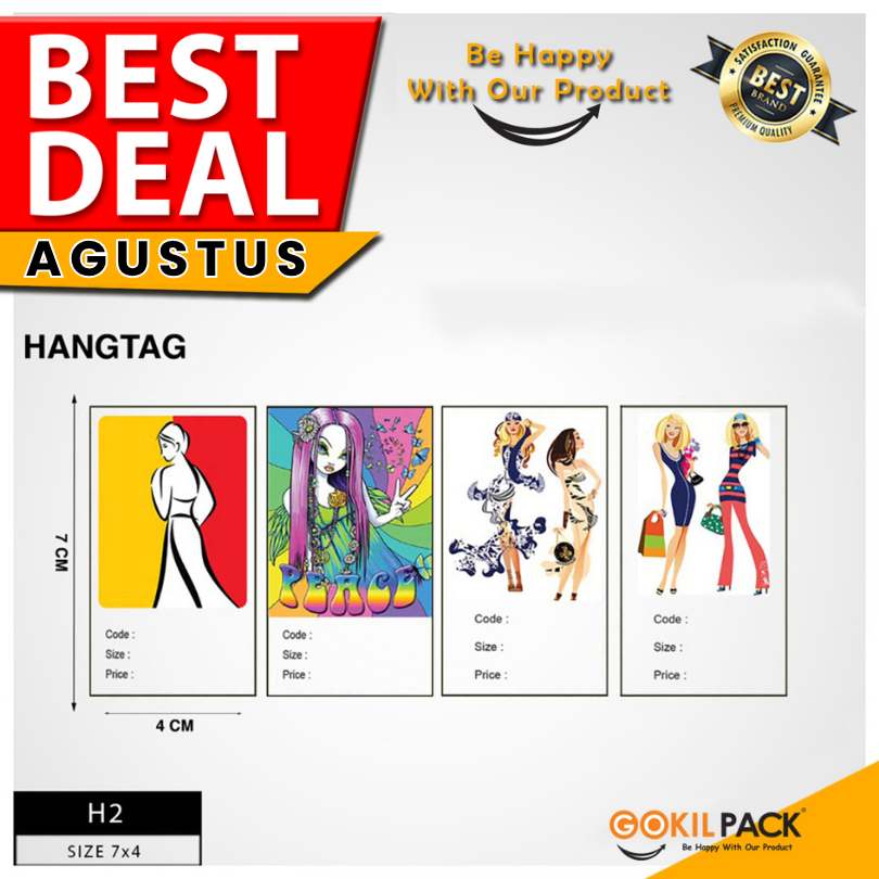 

Label Produk/Hang Tag/Label Baju/Label Produk/Label Kertas Motif | H2