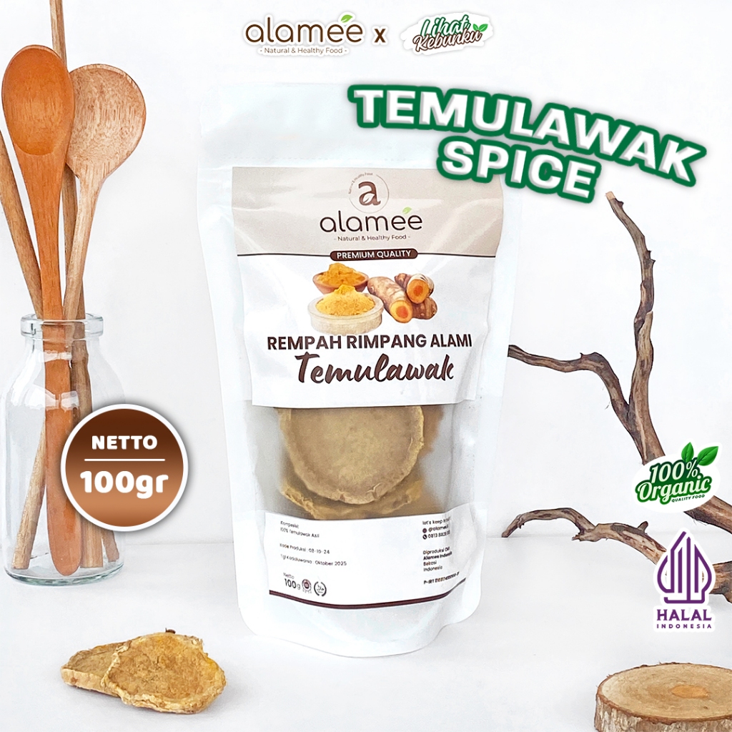 

ALAMEE Temulawak Kering Iris Rempah Organik Temu Lawak Bumbu Masakan Seasoning Dried Curcuma 100gr LIHAT KEBUNKU