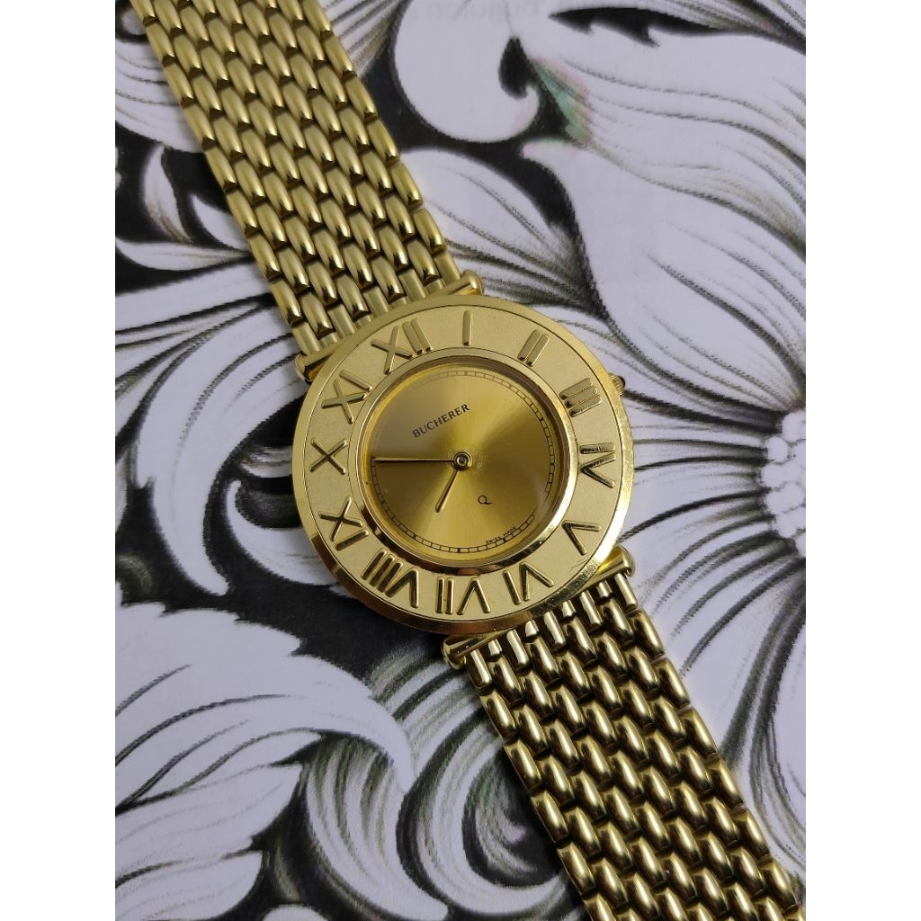 Jam Tangan Pria Bucherer Gold Tone Rolex Cartier