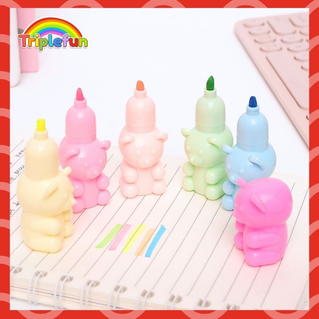 

Highlighter 3D Beruang Tumpuk 1 Set Spidol Bear Panda We Bare Bear Grizzly Pastel Marker Lucu Penanda Halaman Buku