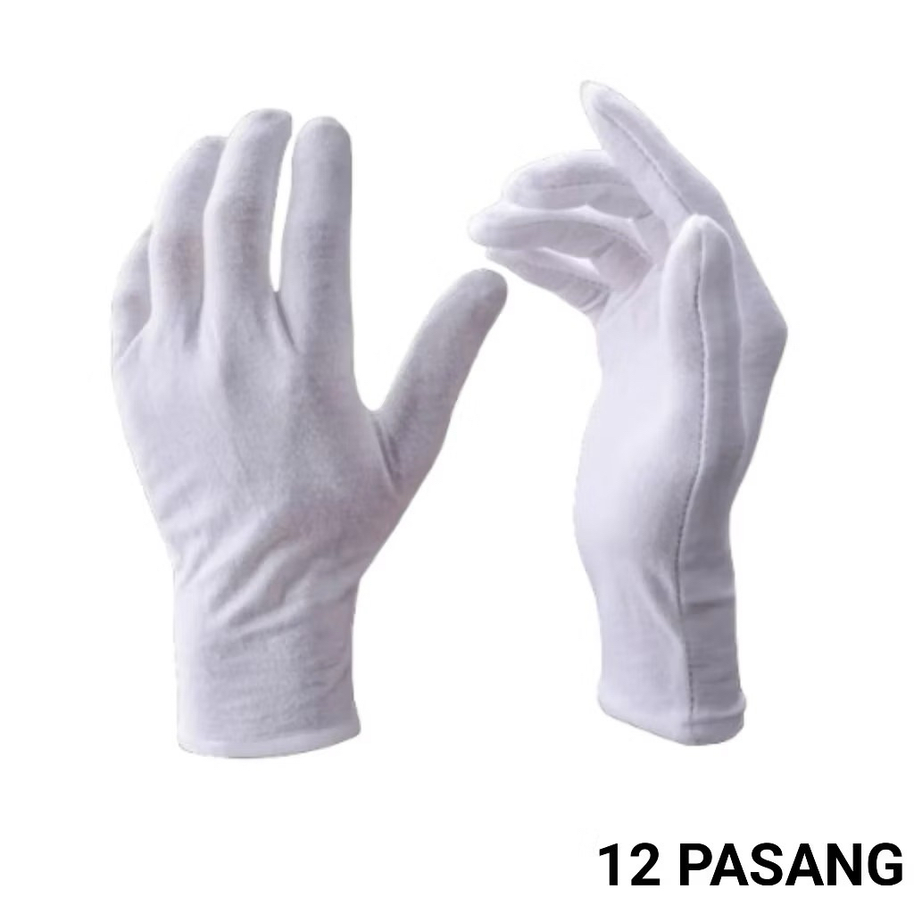 GROSIR 1 LUSIN SARUNG TANGAN PUTIH / SARUNG TANGAN PASKIBRA / SARUNG TANGAN KARNAVAL
