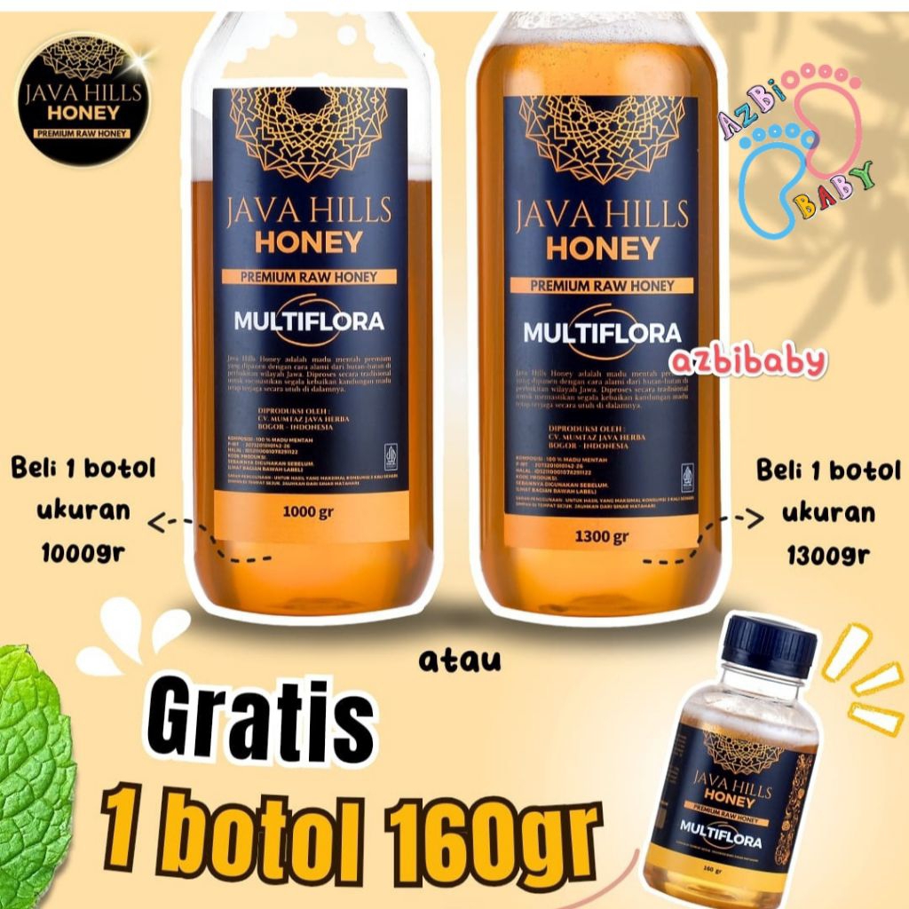 

bisa COD Madu Javahills Premium asli 100% Raw Honey MADU MULTIFLORA Jumbo hemar 1kg & 1,3kg JAVAHILLS HONEY