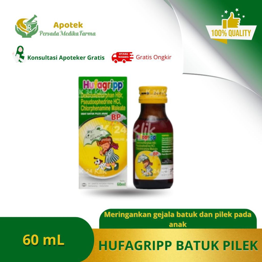 

HUFAGRIP 60 ML UNTUK MERINGANKAN GEJALA BATUK DAN PILEK PADA ANAK