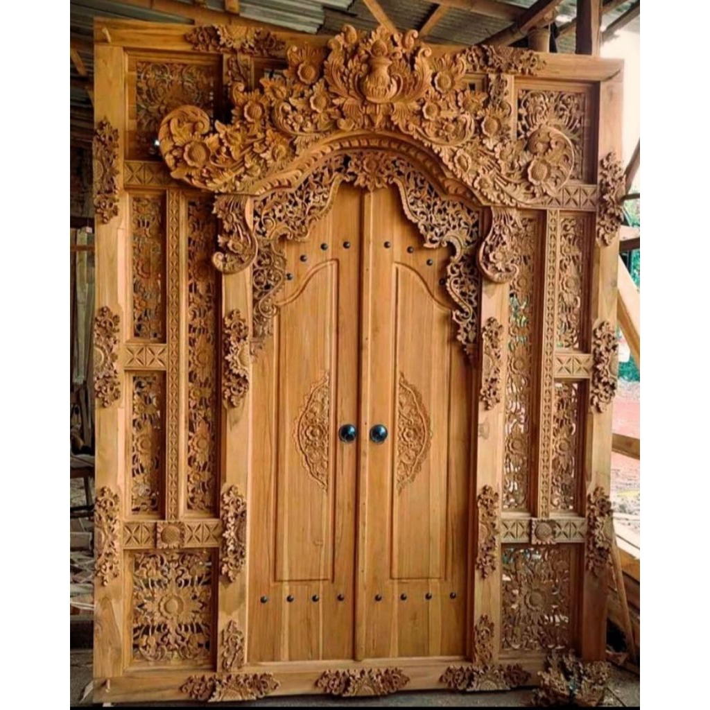kusen pintu Bali kerajinan furniture kayu jati motif bali