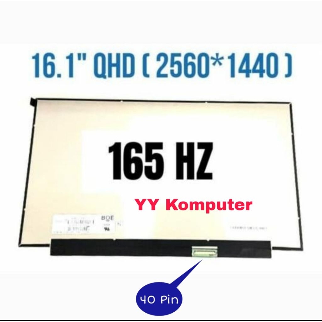 Layar LED LCD Laptop 16.1 inch 40 Pin QHD NE161QHM-NY1