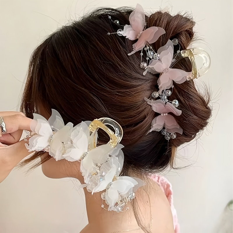 Nest Kids Jepit Rambut Jaring Kupu-Kupu - Hair Claw Besar Motif 3D untuk Rambut Tebal