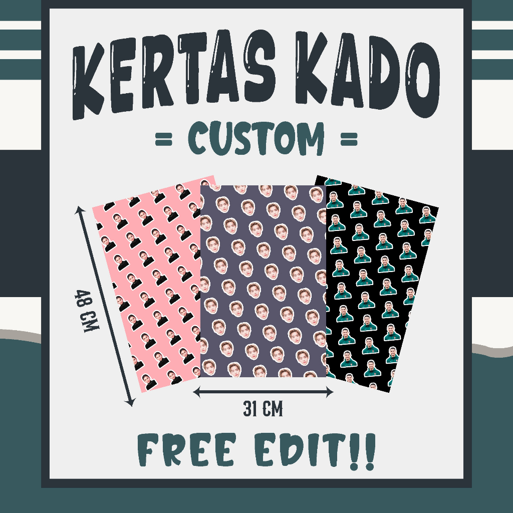 

KERTAS KADO CUSTOM l WRAPPING PAPER l SEHARI JADI
