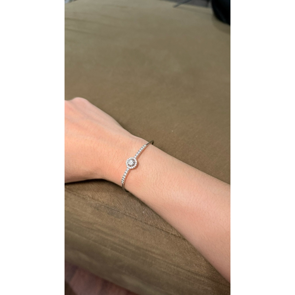 Gelang Moissanite Perhiasaan Silver 925 Lapis Emas 18k Preloved