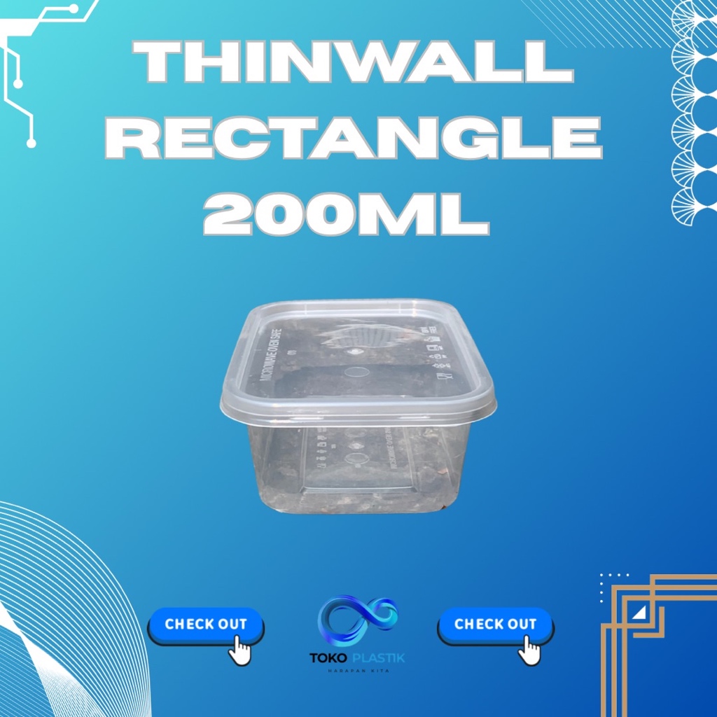 Thinwall RECTANGLE 200ml /Kotak Makanan/Kotak Penyimpanan/Packaging Makanan