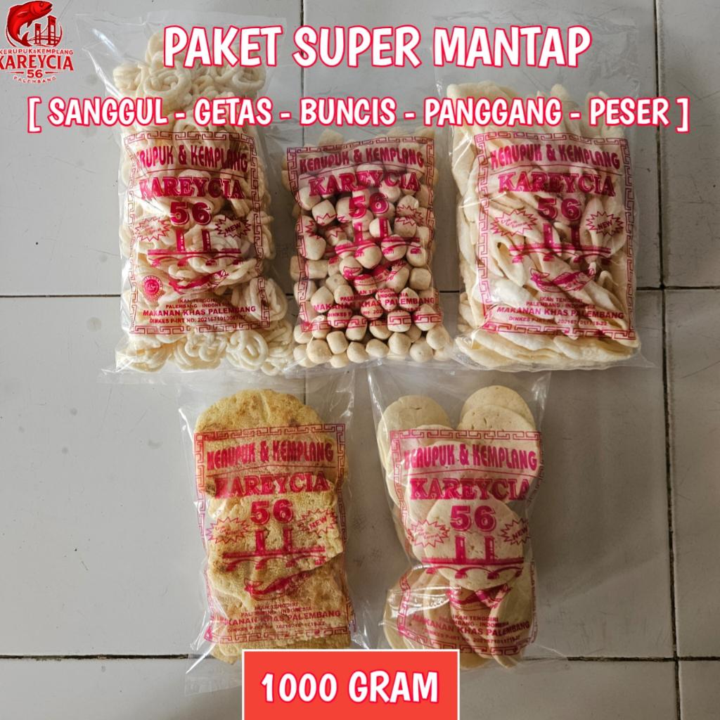 

Kerupuk Kemplang Ikan Tenggiri - Paket Super Mantap 5 Bungkus - Hemat & Fresh – Khas Palembang - 1.000 Gram