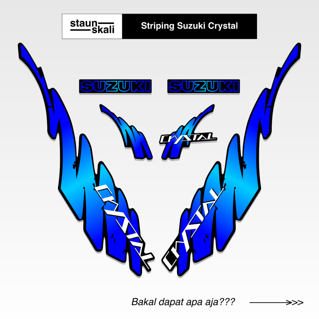 Striping Suzuki Crystal Variasi (1) Sticker Komplit Lis Suzuki Kristal Original