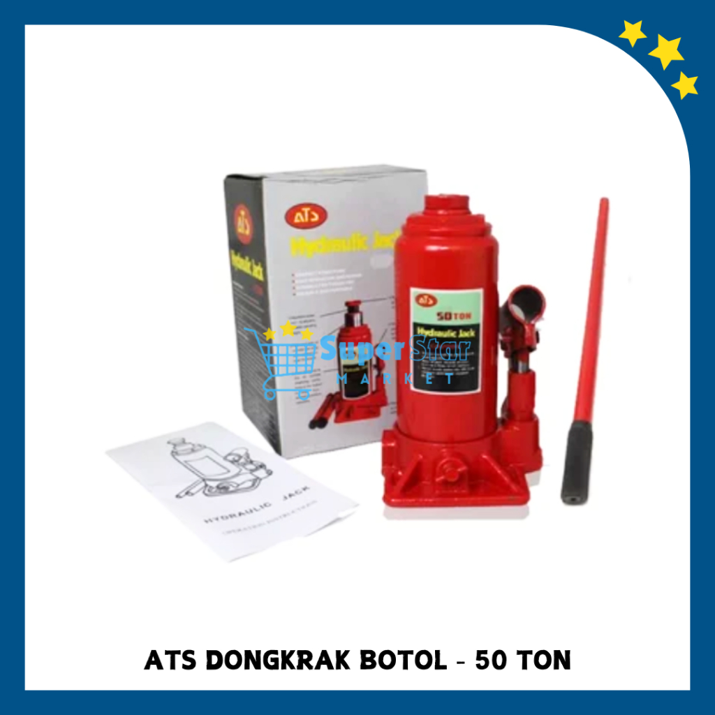 ATS Dongkrak Botol 50 TON / Hydraulic Jack 50T / Dongkrak Model Botol