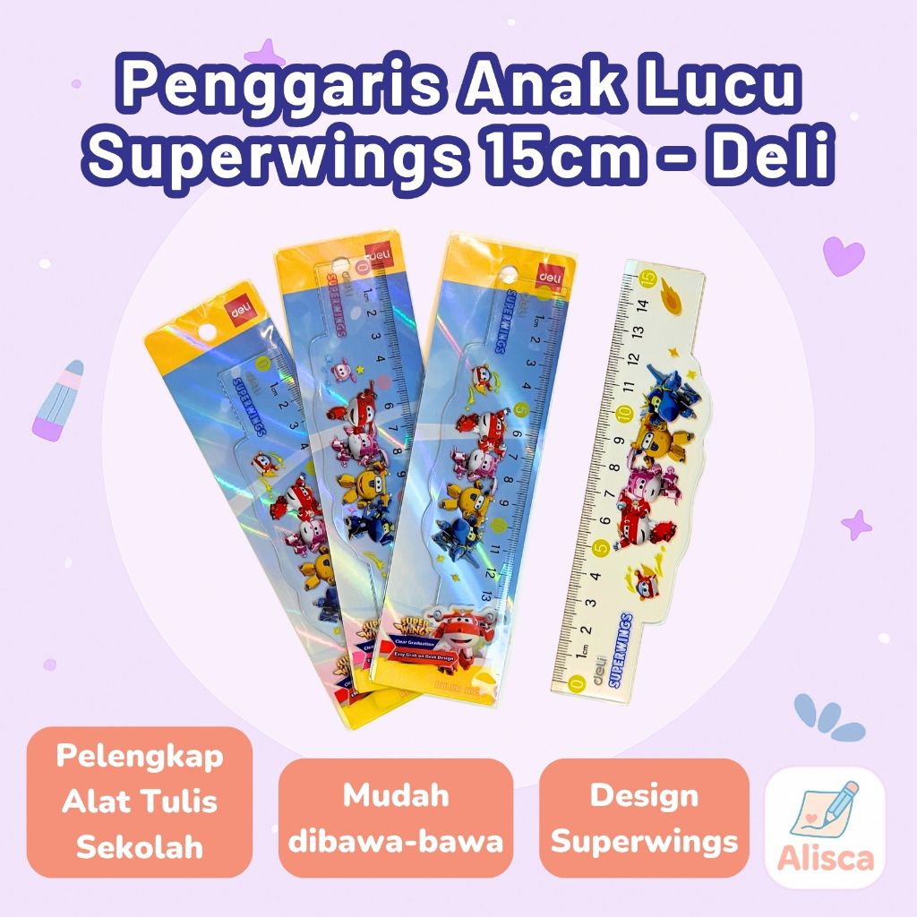

Penggaris Anak 15cm Transparan Motif Super Wings | Ruler Deli Lucu Sekolah TK SD EH658- Alisca