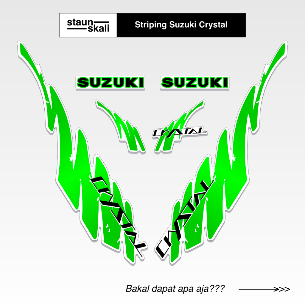 Striping Suzuki Crystal Variasi (2) Sticker Komplit Lis Suzuki Kristal Original