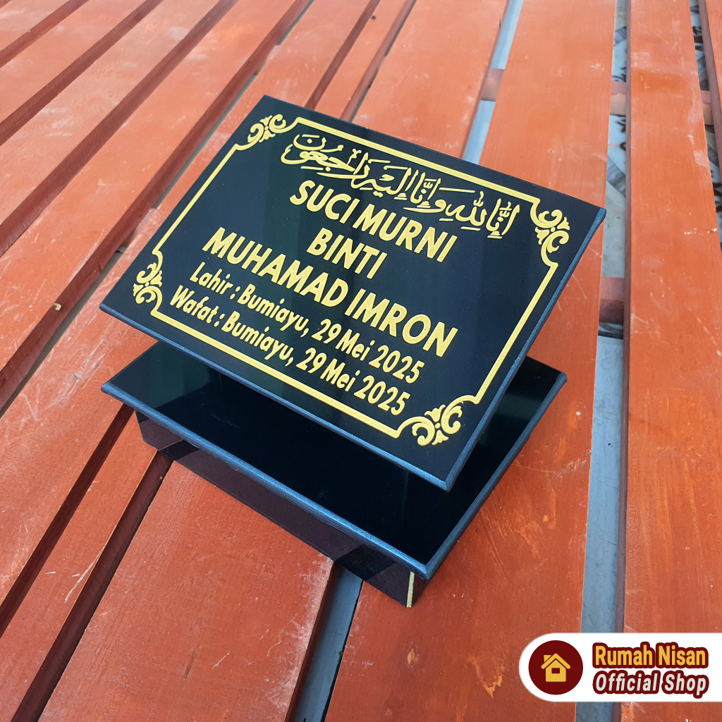 RUMAH NISAN - BATU NISAN KUBURAN ISLAM ANAK BAYI 15x20 GRANIT TILE - PACKING KAYU