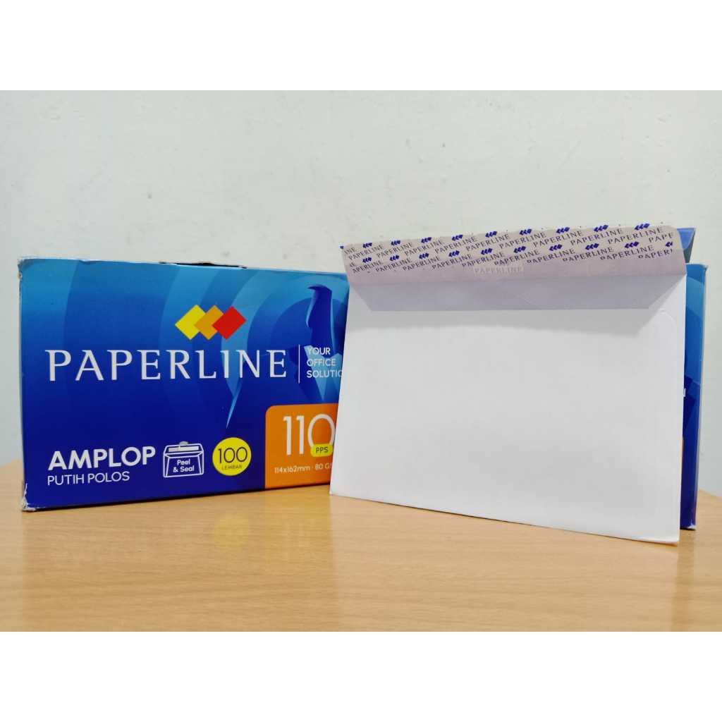 

AMPLOP 110 PUTIH POLOS/TANGGUNG/SEDANG PAPERLINE 114X162 MM 80GR 1 PACK ISI 100 LEMBAR PUTIH/LEM