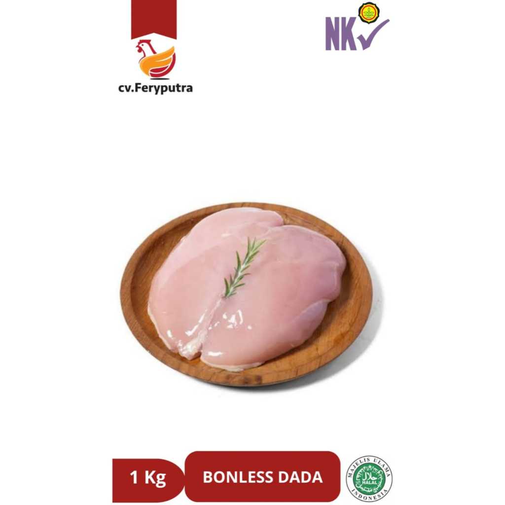 

Daging Ayam Dada Fillet Boneless Tanpa Kulit 1 Kg Frozen